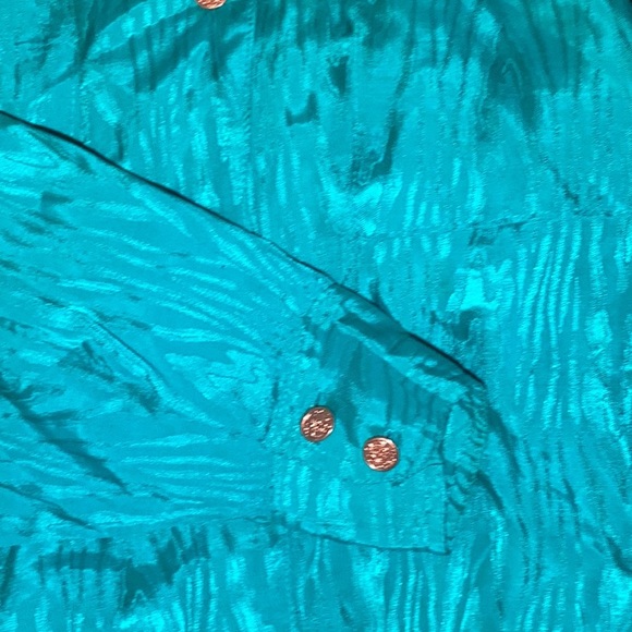 Holly Sharp vintage green open back blouse size 0/S - Picture 11 of 11